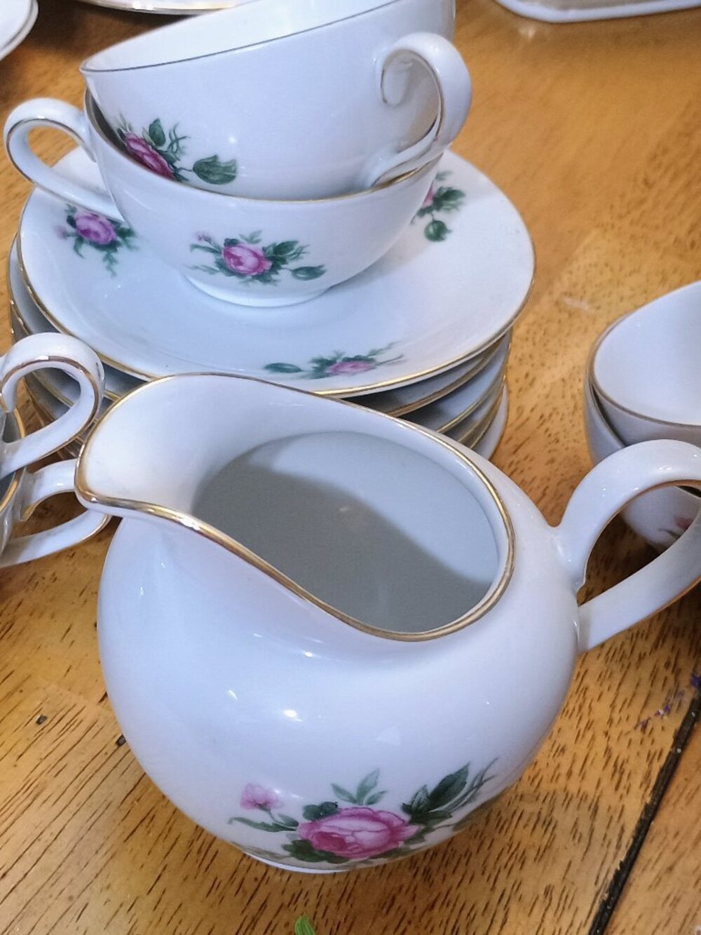 Vintage Germany 6 demitasse and saucer and creamer set